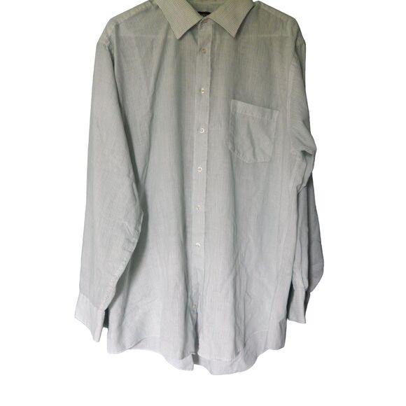 Other - BOTANY 500 men's 17 1/2 34/35 vintage striped button front long sleeve